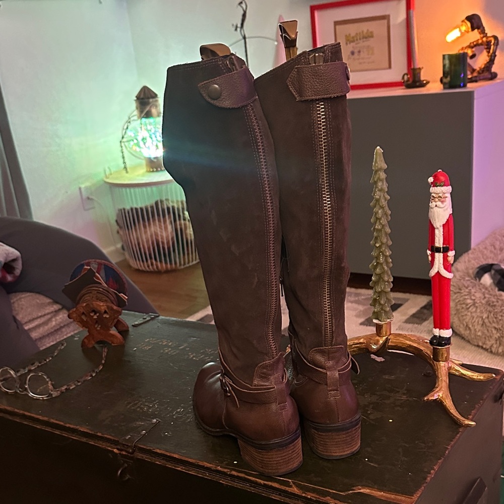 J. Jill Dark Brown Leather Heeled Boots - Picture 3 of 4